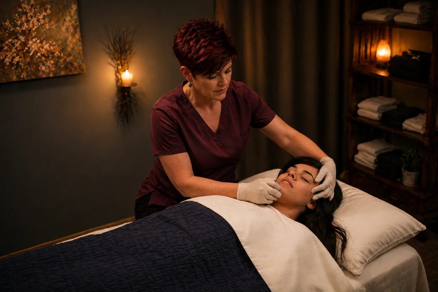 Hands-on TMJ massage treatment